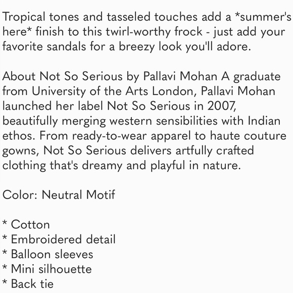 Anthropologie Not So Serious Dress Share Abstract Mini Tassel XS - Picture 6 of 12